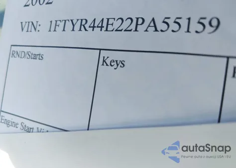 2002 Ford Ranger Xlt from USA, damaged, VIN 1FTYR44E22PA55159